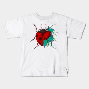 lady bug flower Kids T-Shirt